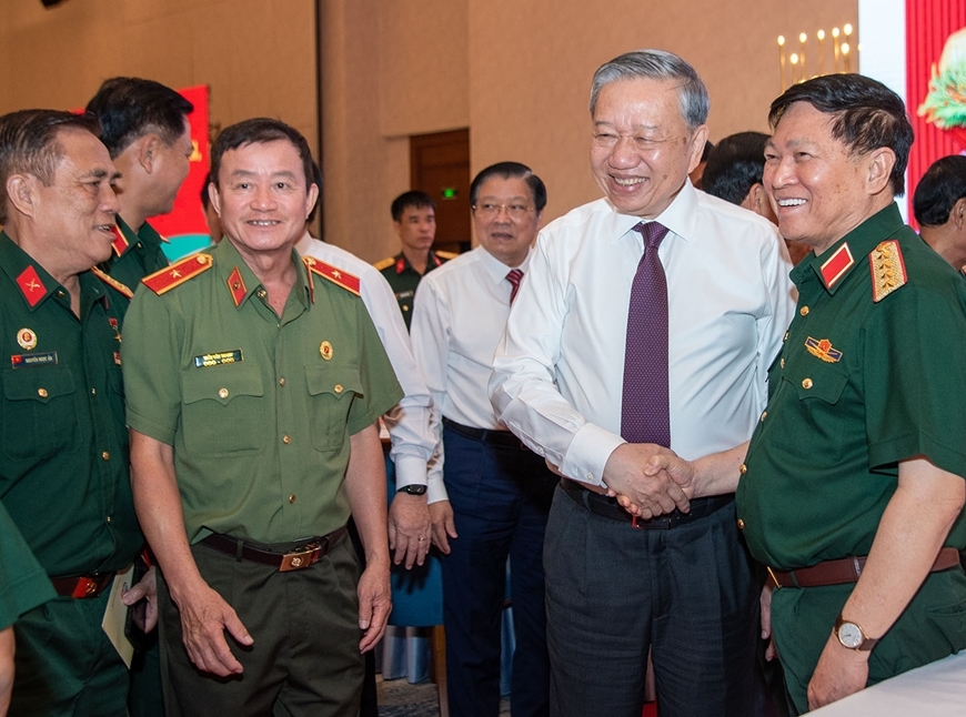 Tổng Bí thư Tô Lâm gặp mặt đại biểu tướng lĩnh, Anh hùng LLVT nhân dân, điệp báo, biệt động Sài Gòn, du kích, cựu TNXP, dân công hỏa tuyến